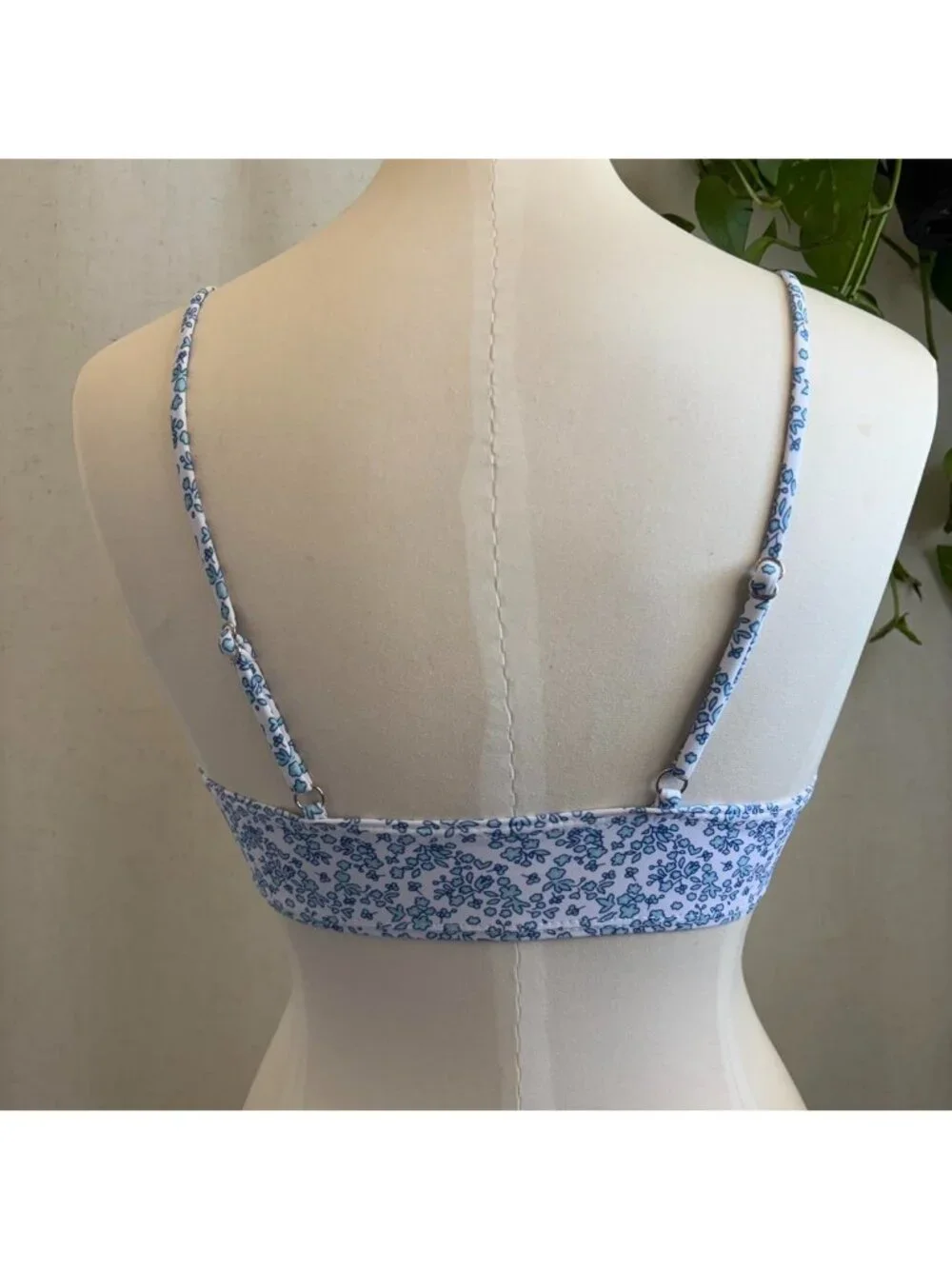 Blue Coquette Cottagecore Dainty Floral Bikini Top